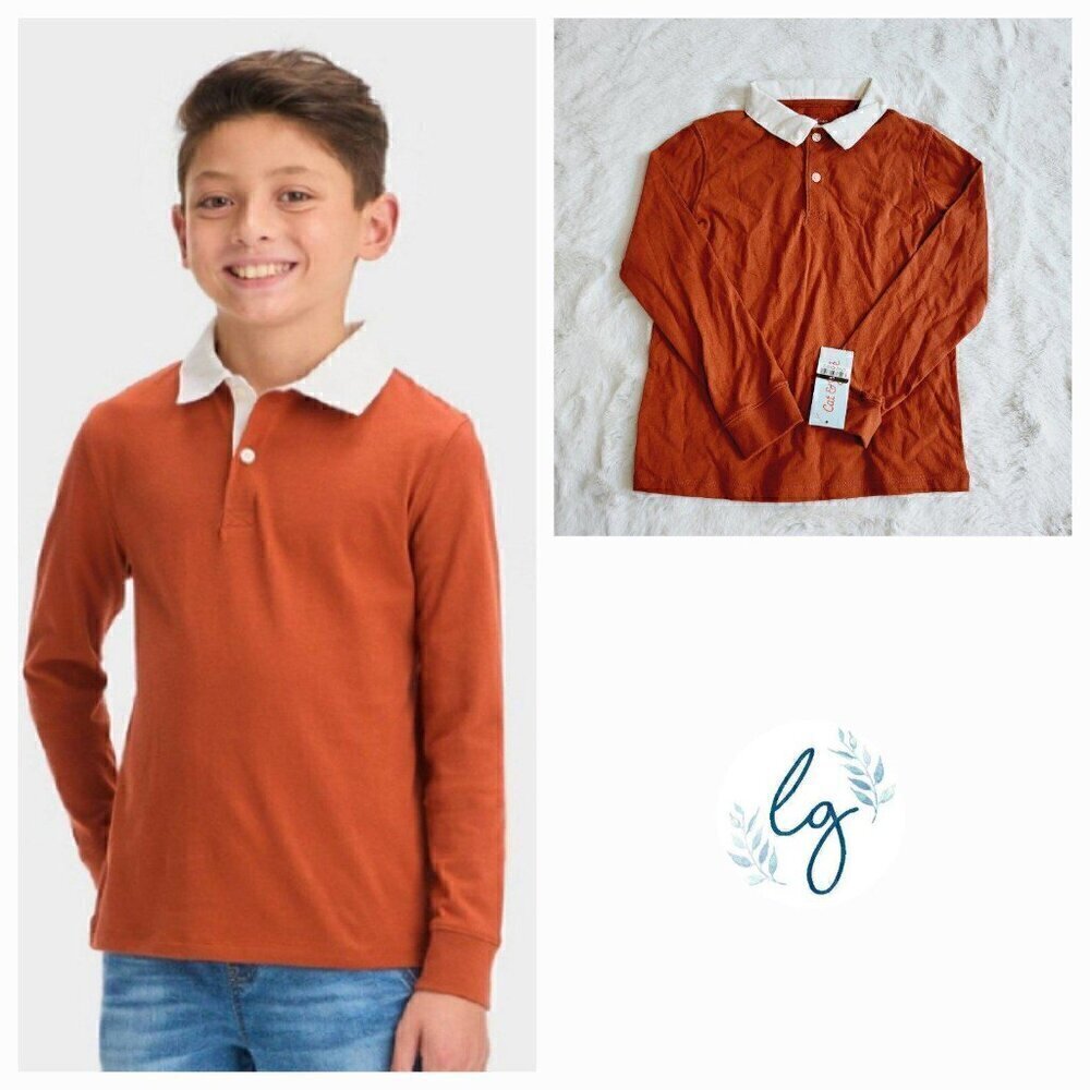 Cat & Jack Boys' Long Sleeve Solid Polo Shirt 4KIDB-AB